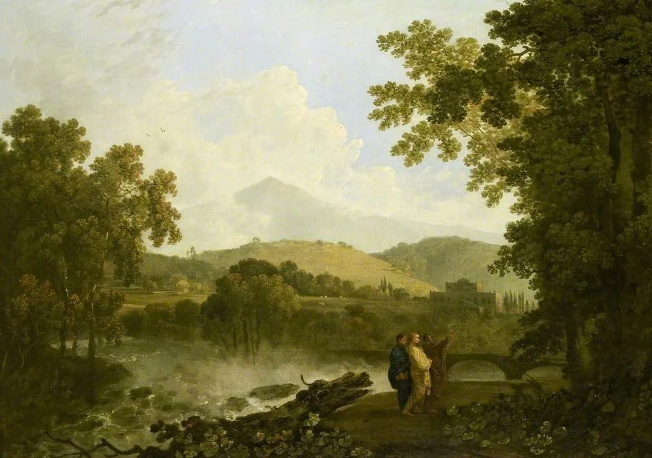 Cicero and his two Friends, Atticus and Quintus, at his Villa at Arpinum, by Richard Wilson, oil, 1769