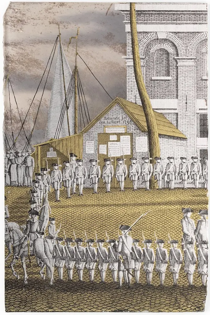 Cadets Lined up in front of the Het Zeerecht Building in Amsterdam