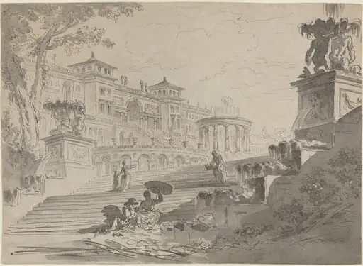 Fantasy on the Villa Medici with Fountains