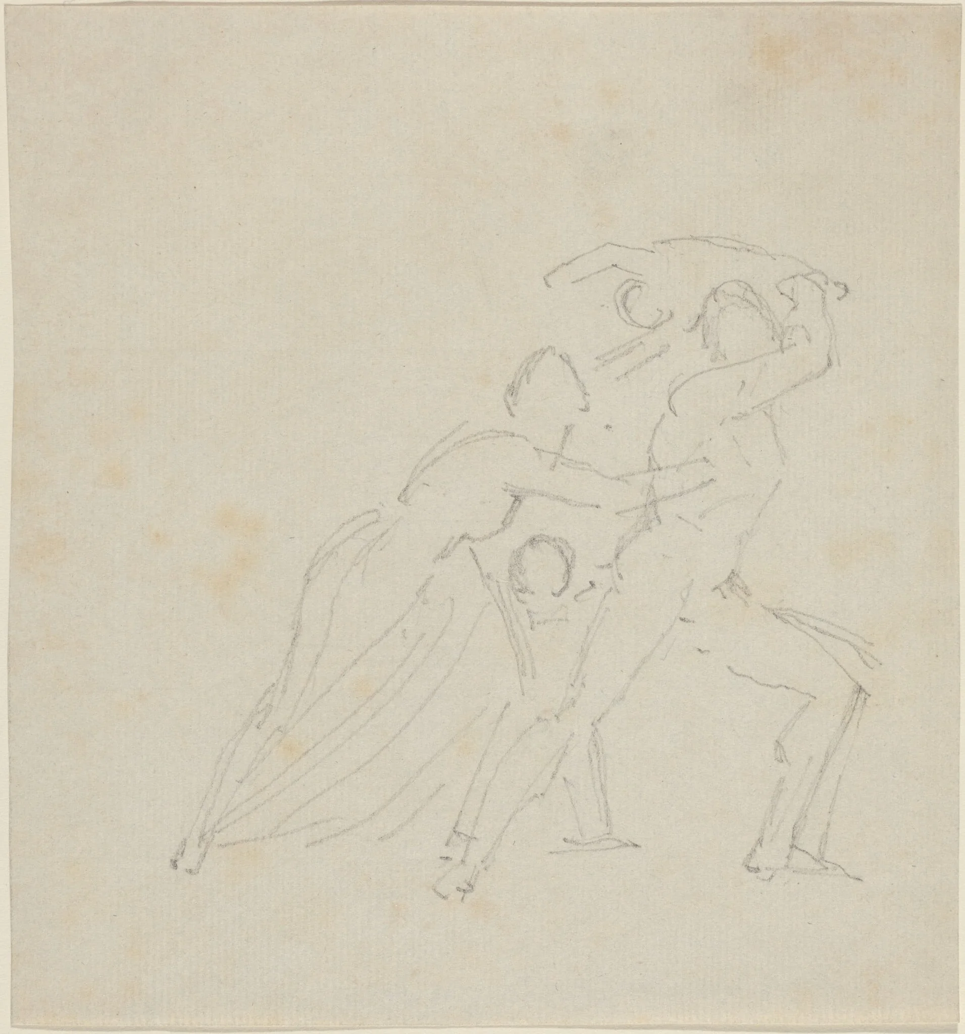 Study for "The Fury of Athamas", by John Flaxman, graphite, 1792
