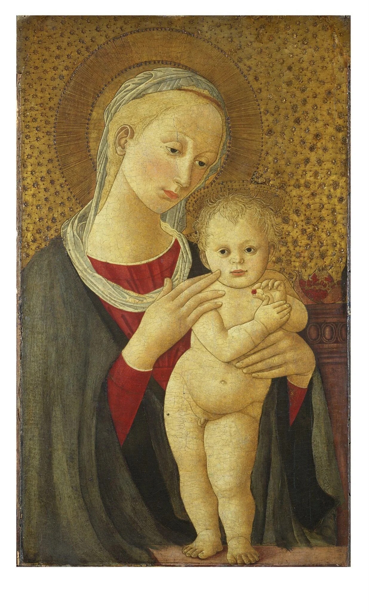 The Virgin and Child, by Lippi and Pesellino Imitator, tempera, 1455