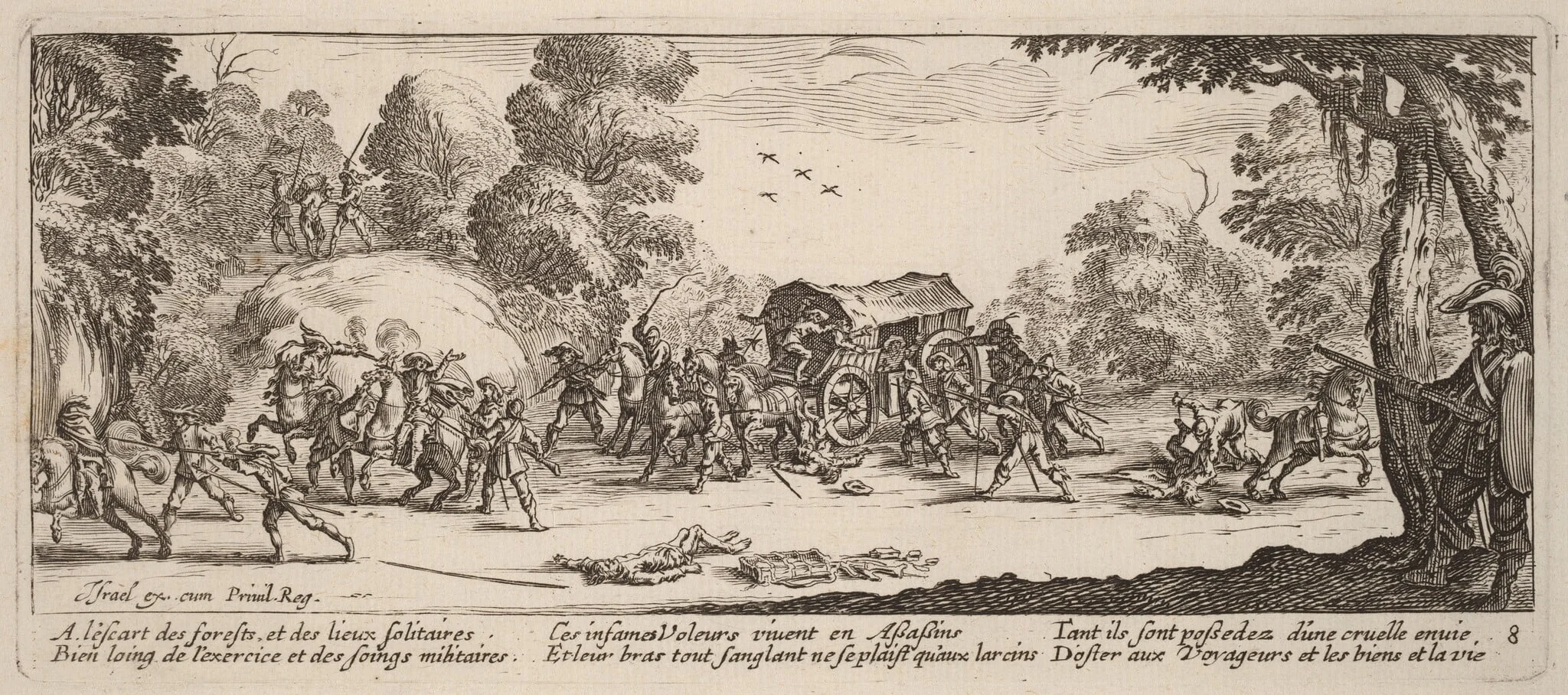 Attack on a Coach, by Gerrit van Schagen, ink, 1642