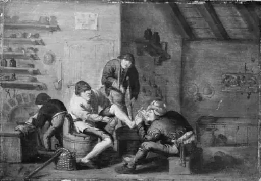 A Surgeon Operating on a Foot. The Five Senses: The Sense of Touch