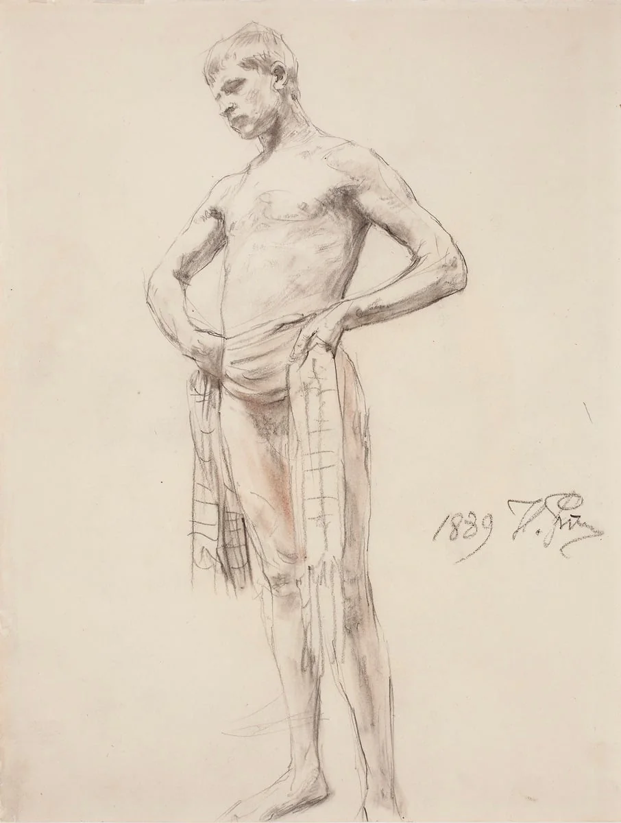 Nuori mies, luonnos maalaukseen Pyhä Nikolaus Lyykian Myrasta, by Ilya Repin