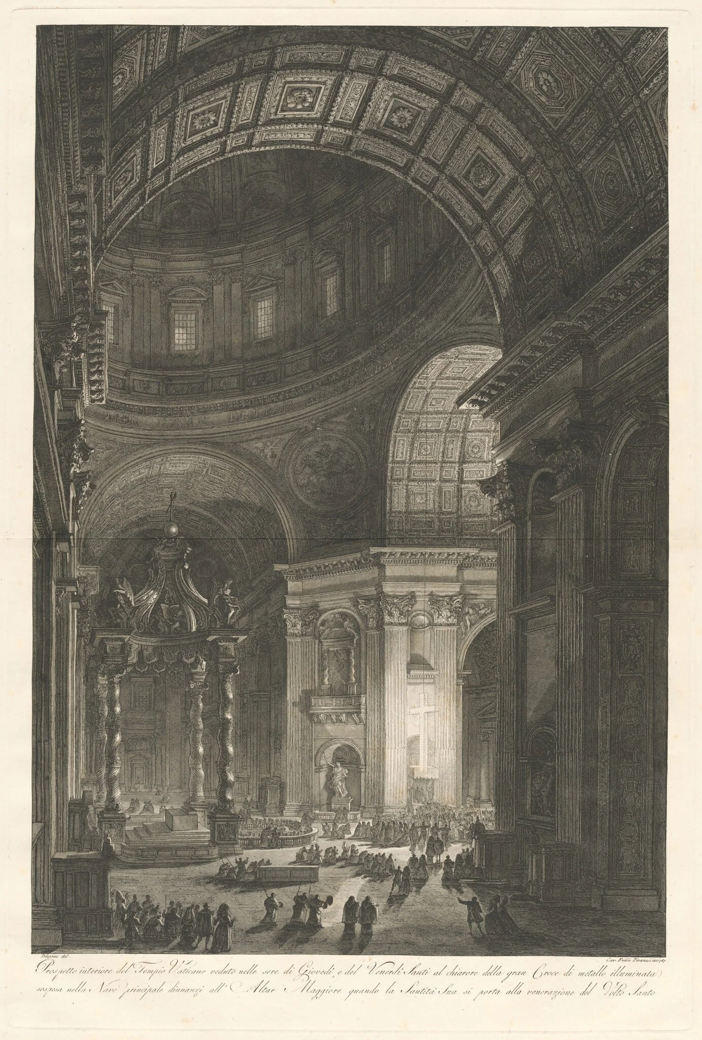 Interior of St. Peter’s, with the Illumination of the Cross of St. Peter
