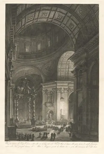 Interior of St. Peter’s, with the Illumination of the Cross of St. Peter