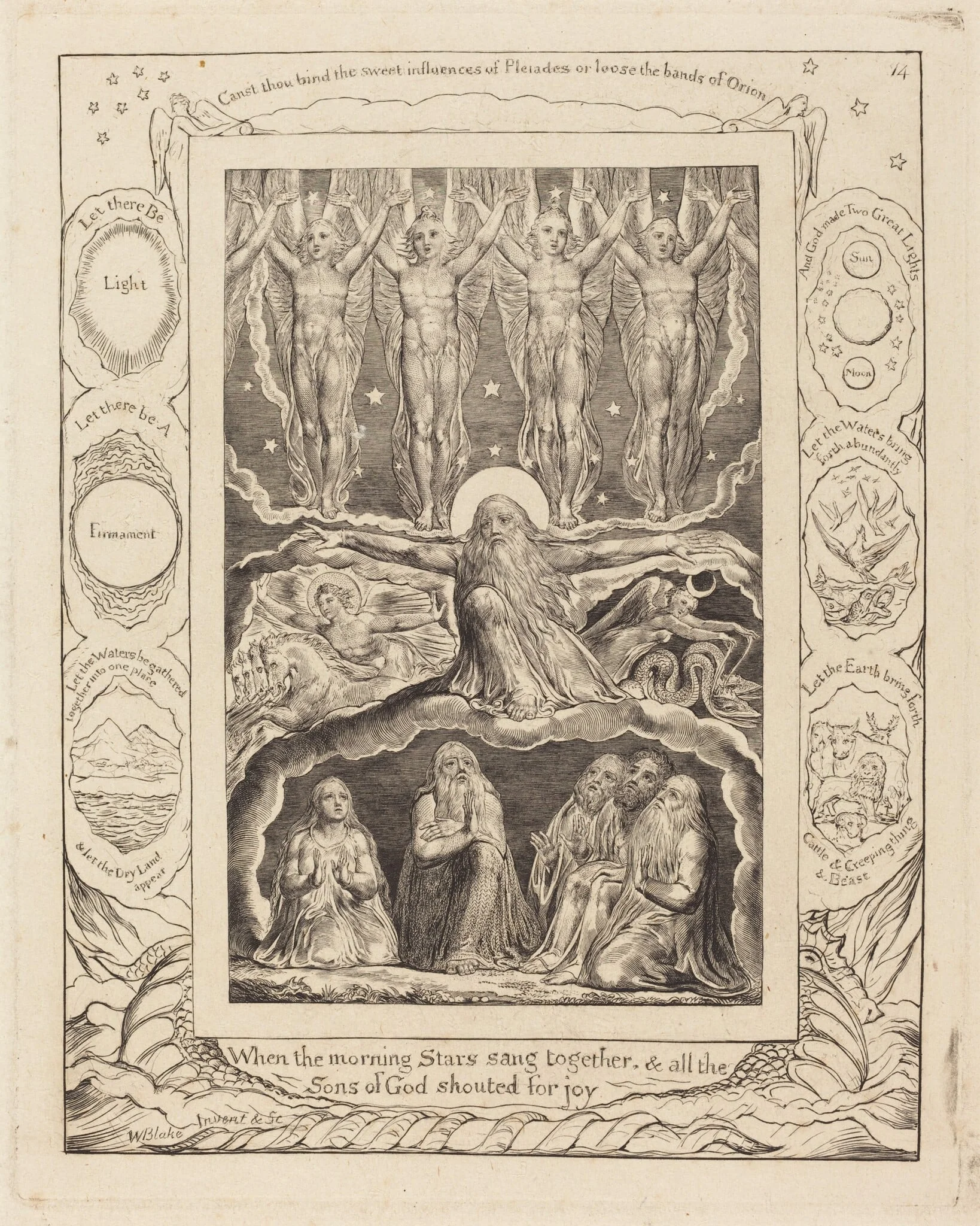 The Creation, by William Blake, ink, 1825