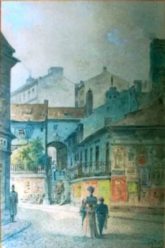 Peisaj citadin cu figuri