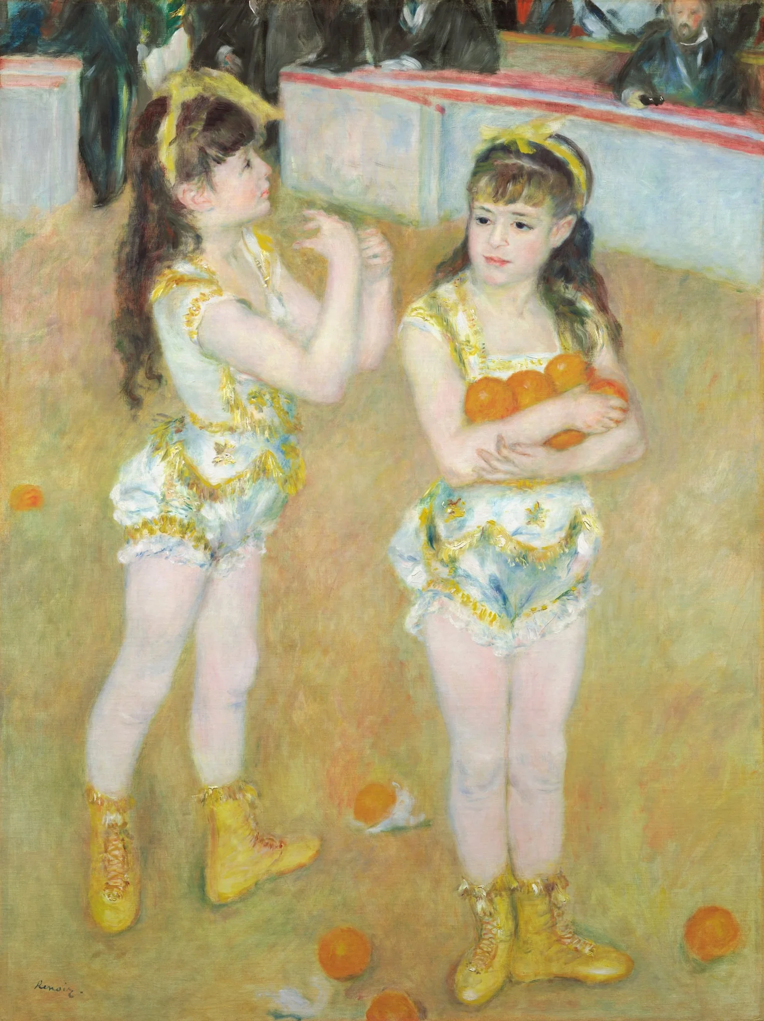 Acrobats at the Cirque Fernando (Francisca and Angelina Wartenberg), by Auguste Renoir, oil, 1879