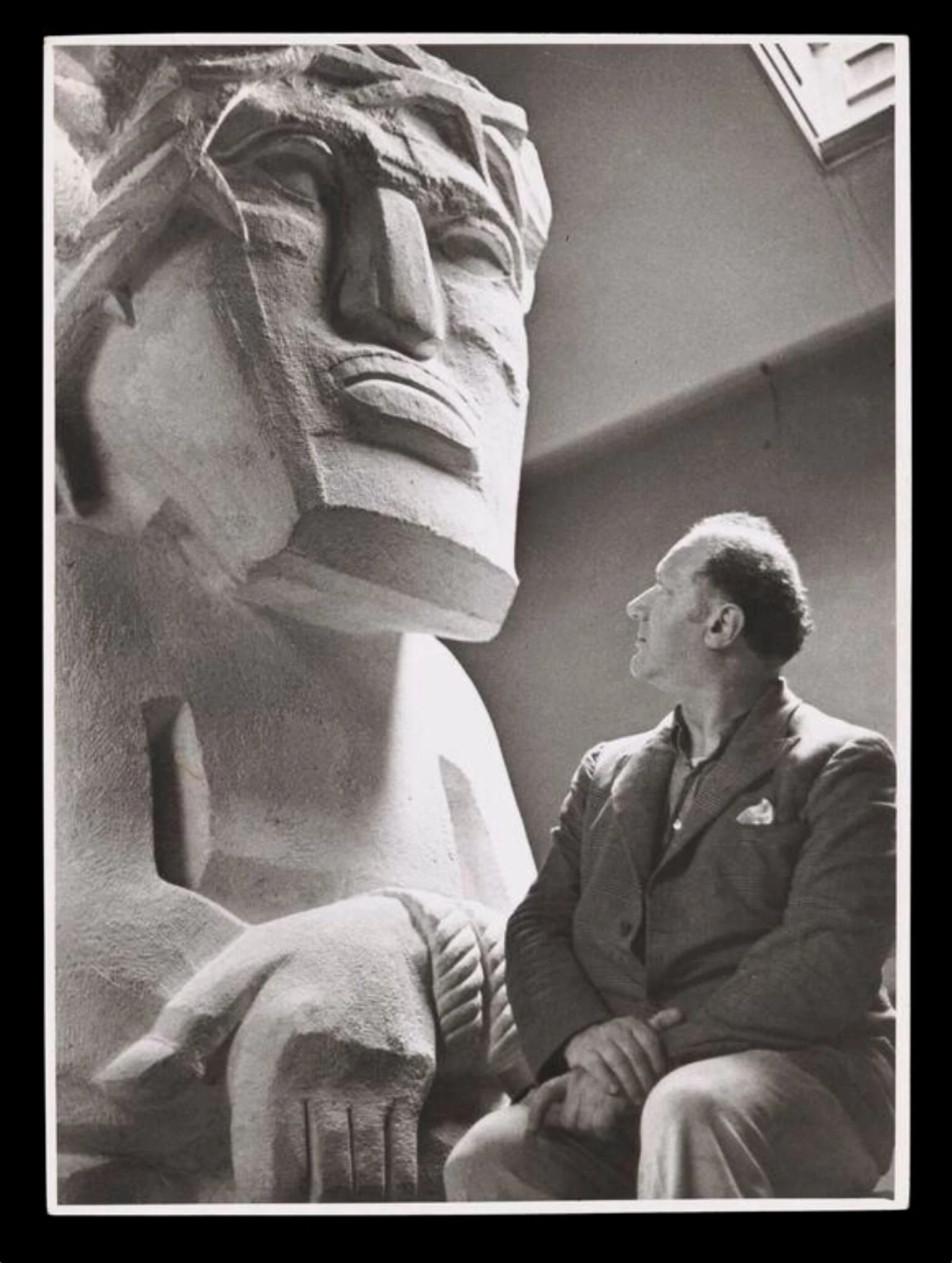 Behold the Man' and the Sculptor Jacob Epstein, by James Jarché, photographic, 1950