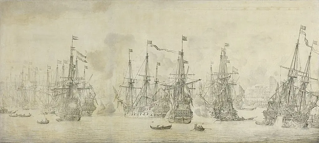 The unsuccessful English attack against the returning Dutch fleet in the harbor of Bergen, Norway, 12 August 1665: episode from the Second Anglo-Dutch War (1665-67)