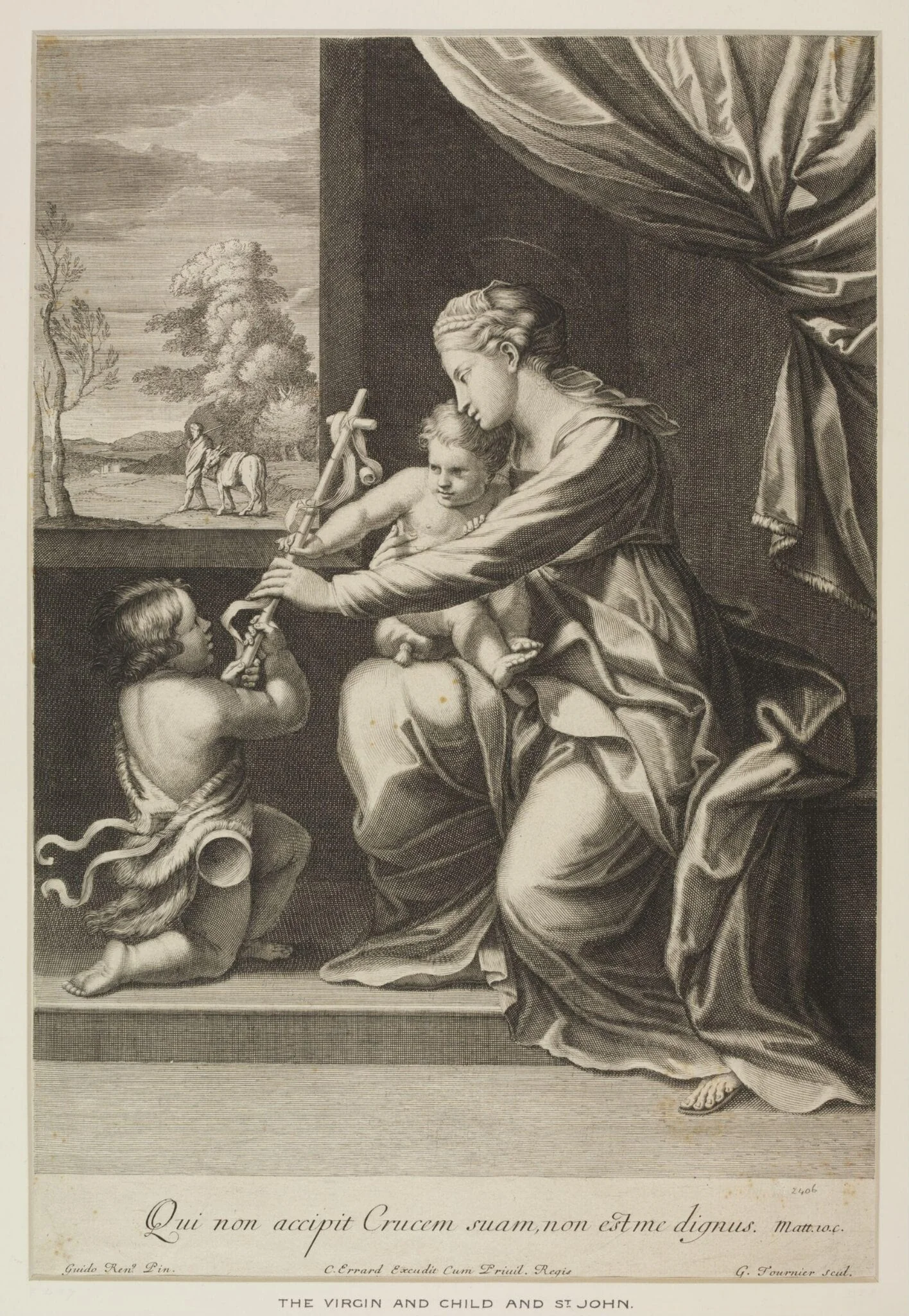 The Virgin and Child and St. John, by Jean Tournier, 1650