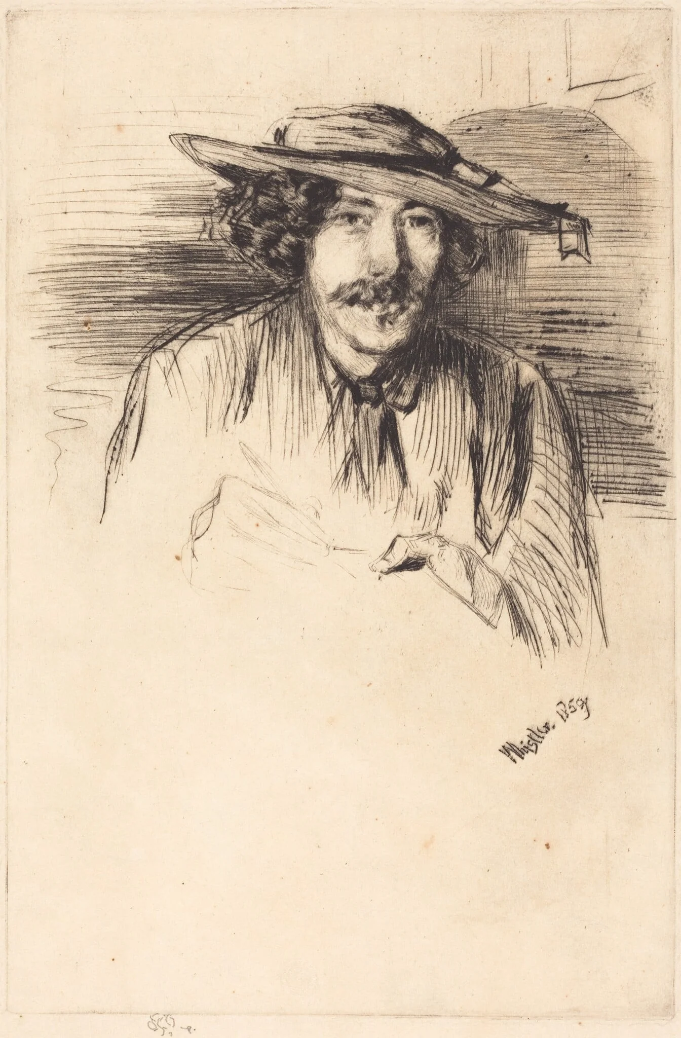 Self-Portrait, by James McNeill Whistler, ink, 1859