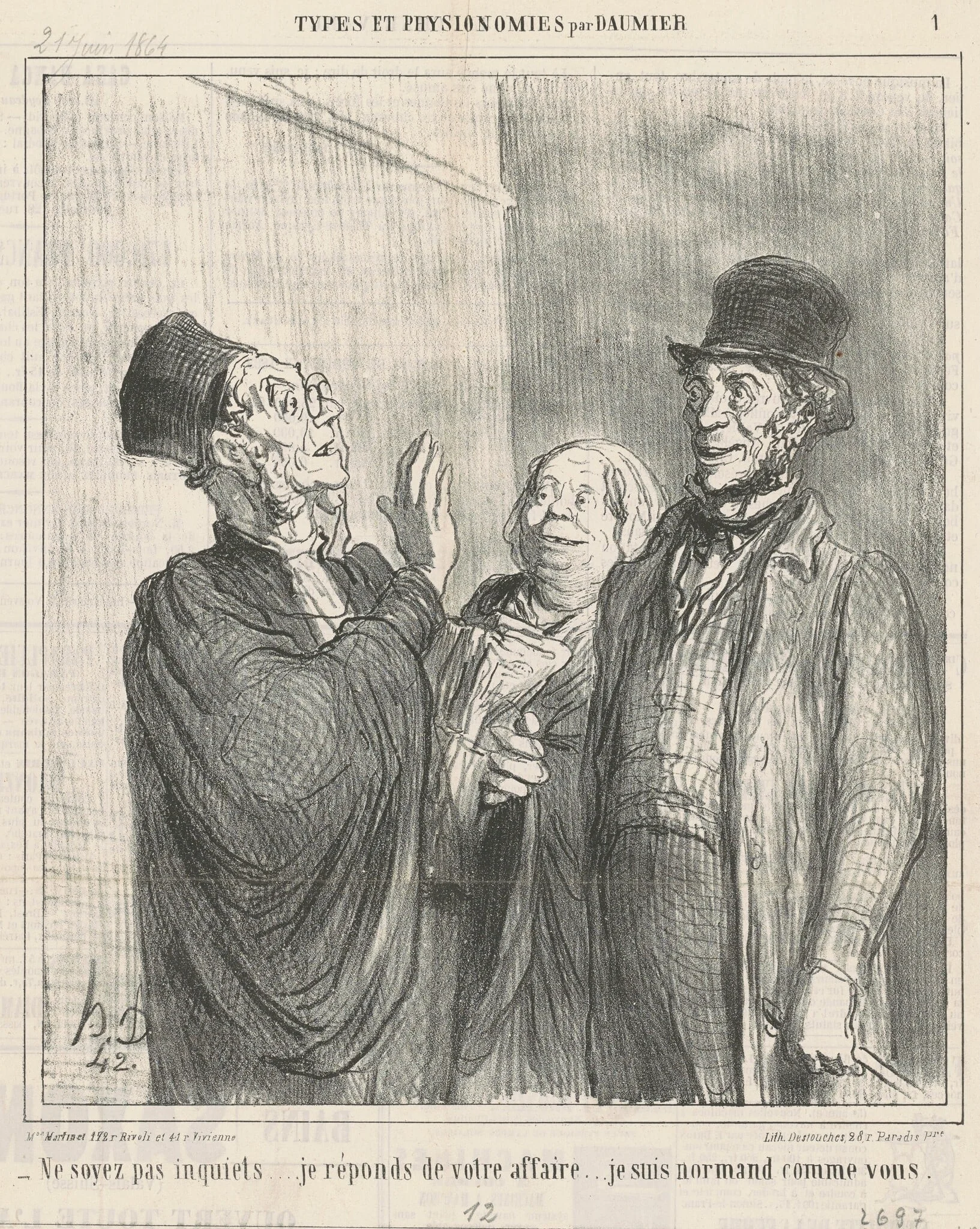 Ne soyez pas inquiets ..., by Honoré Daumier, ink, 1864