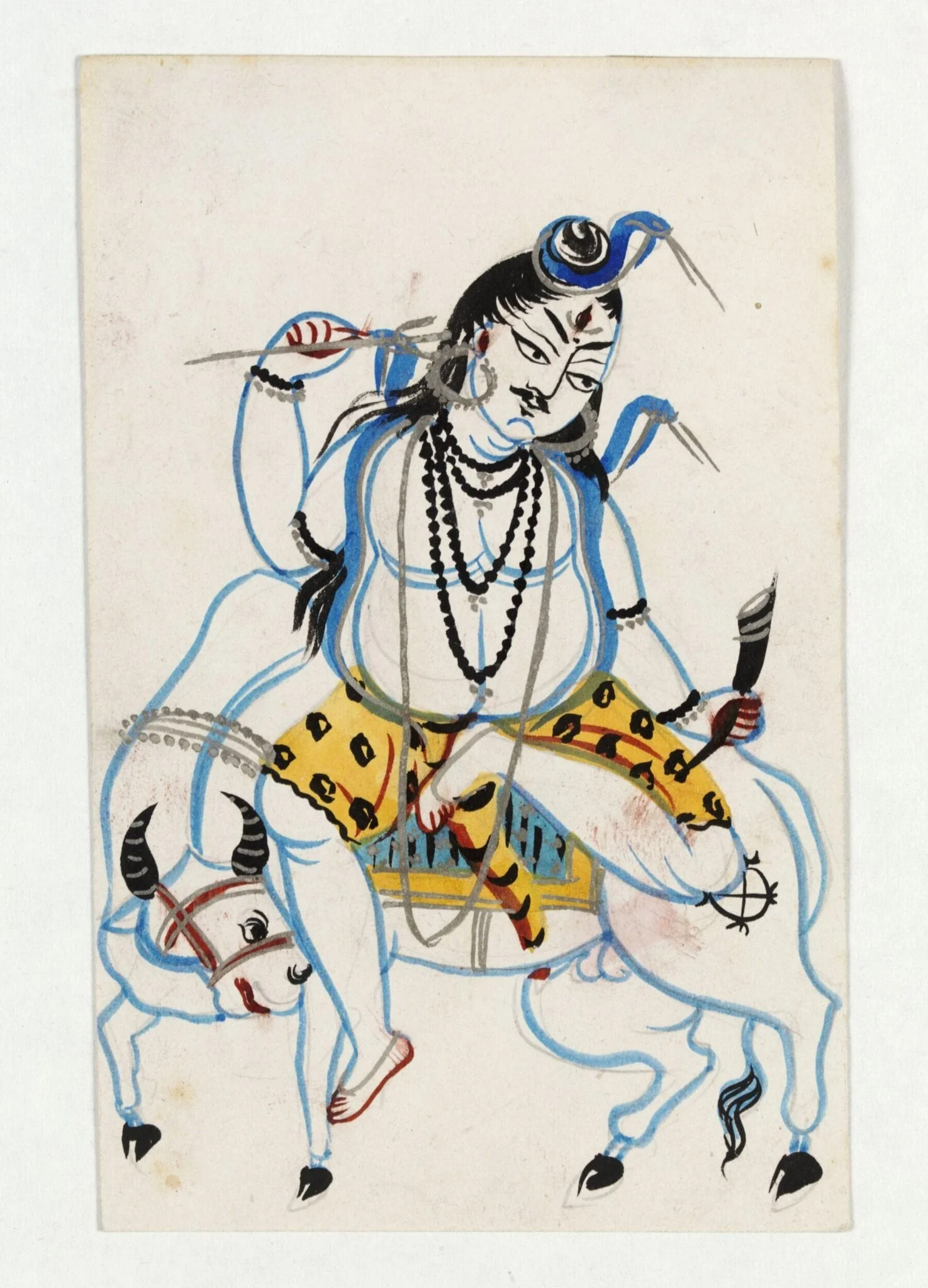 Shiva and Nandi, by Unknown, paint, 1890