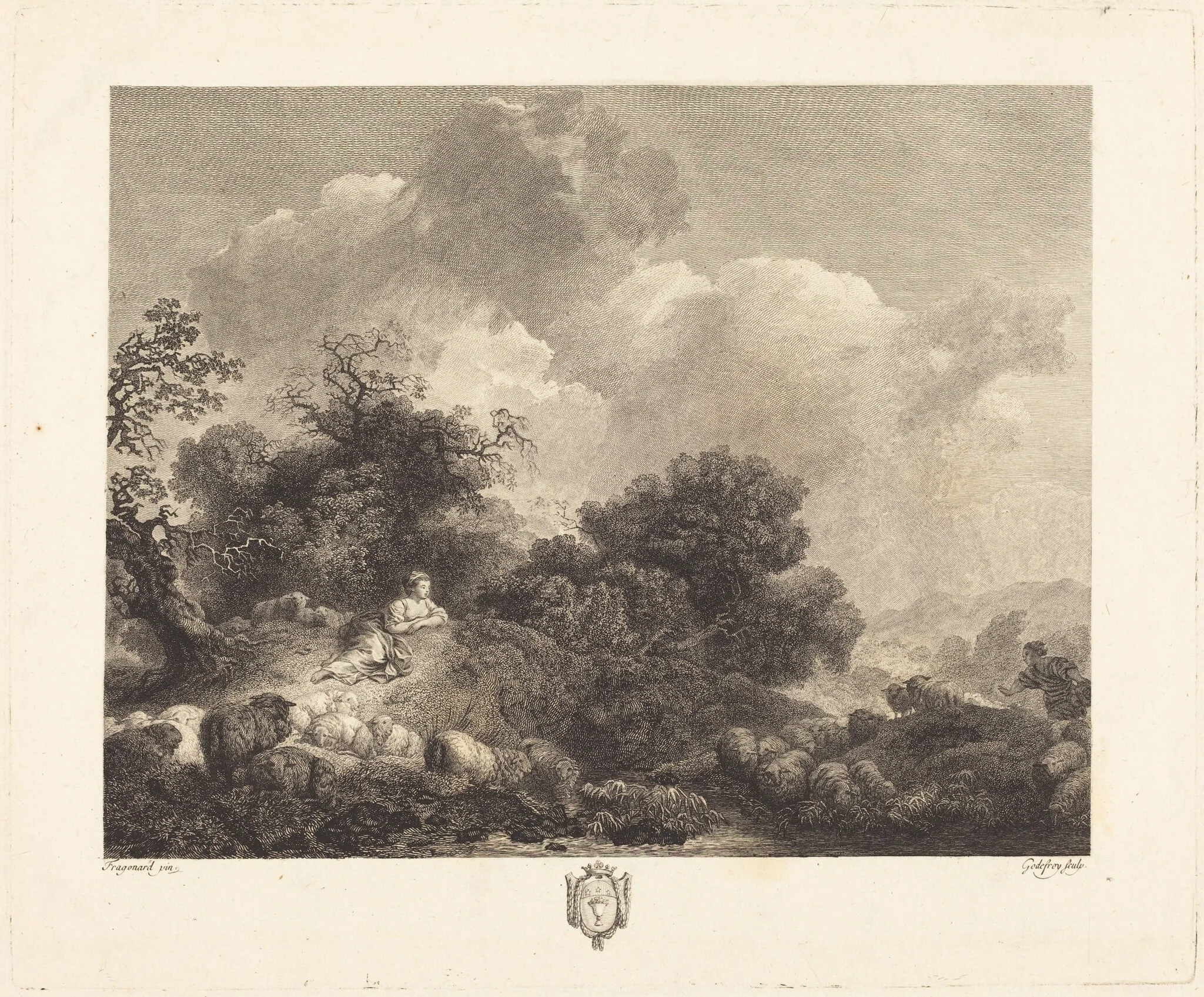 Annette a l'age de quinze ans  (Annette at the Age of Fifteen Years), by François Godefroy, ink, 1772