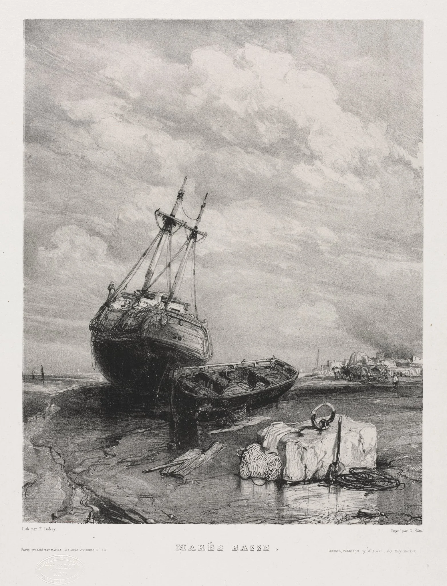 Six Marines: Low Tide, by Eugène Isabey, 1833