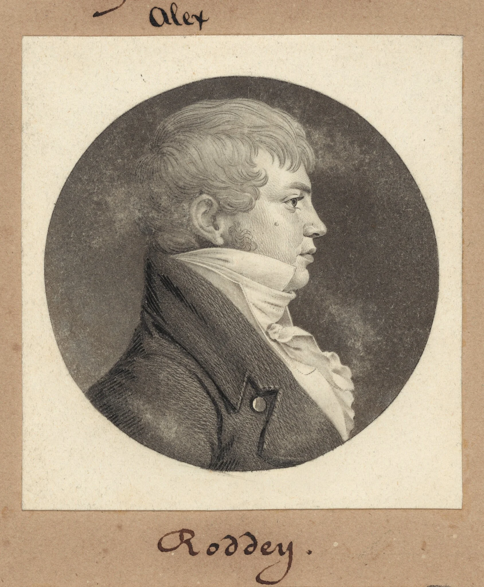 Roddey, by Charles Balthazar Julien Févret de Saint-Mémin, ink, 1810