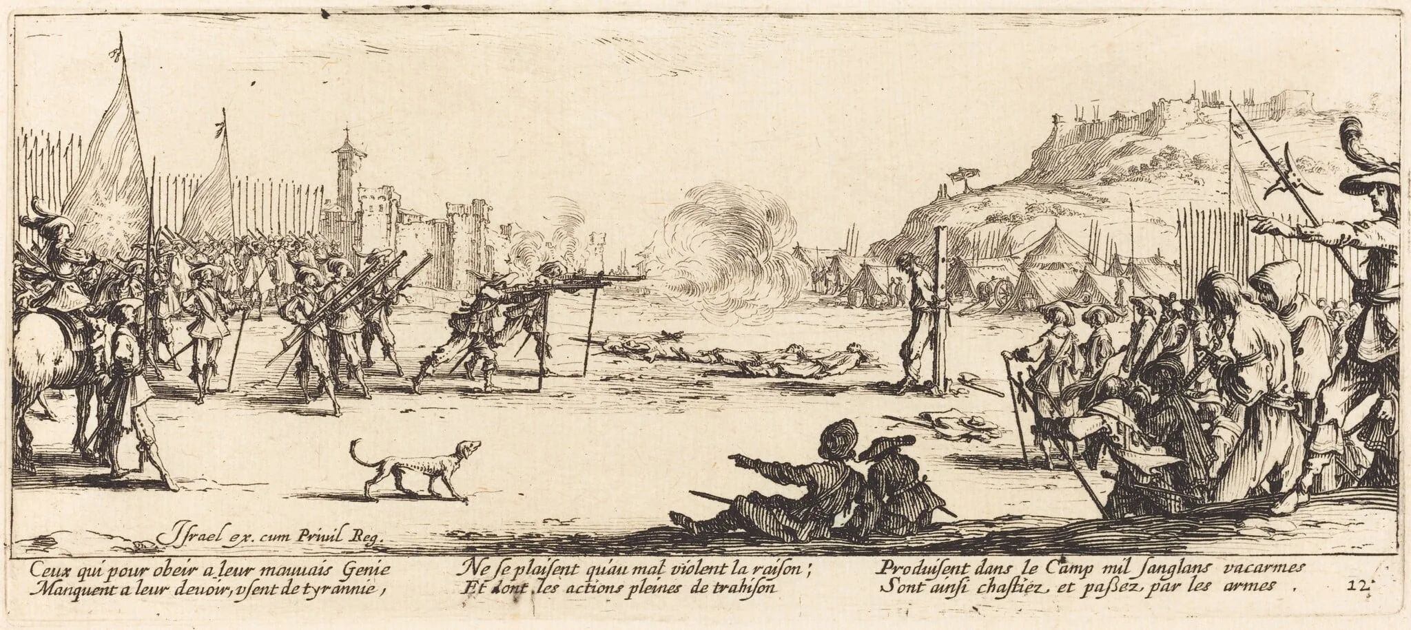 The Firing Squad, by Jacques Callot, ink, 1633