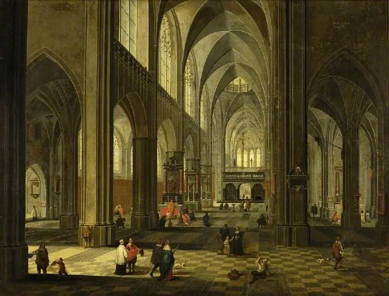 Interior of a gothic church