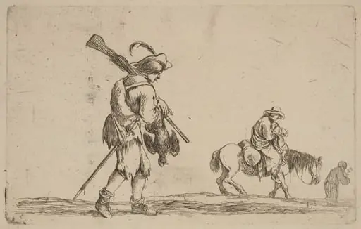 Soldier Holding a Fowl by the Feet