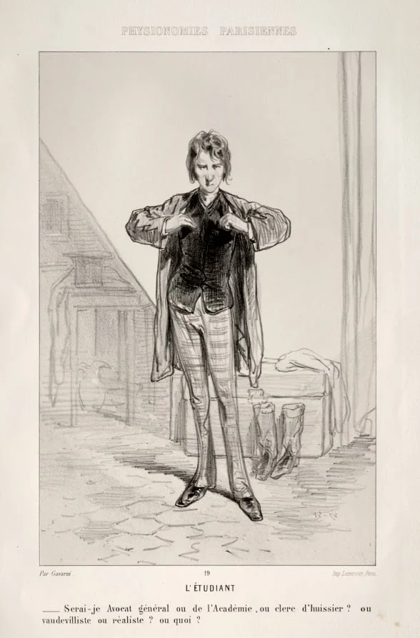 L'Étudiant, by Paul Gavarni, 1857