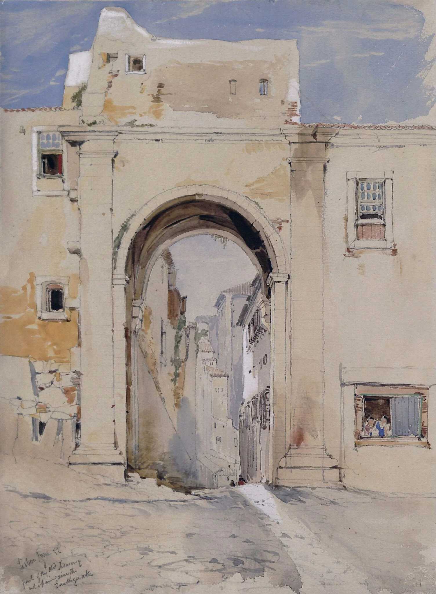 Part of the Old Treasury, by James Holland, watercolor, 1837