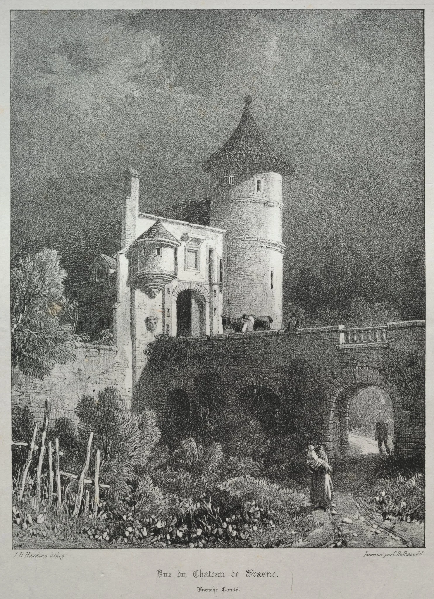 Voyages pittoresques et romantiques dans l'ancienne France.  Franche-Comté:  Vue du Château de Frasne