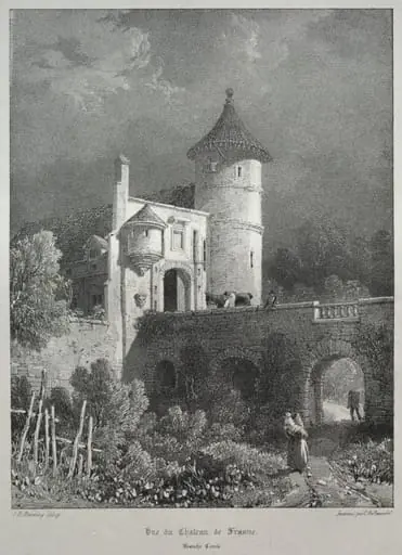 Voyages pittoresques et romantiques dans l'ancienne France.  Franche-Comté:  Vue du Château de Frasne