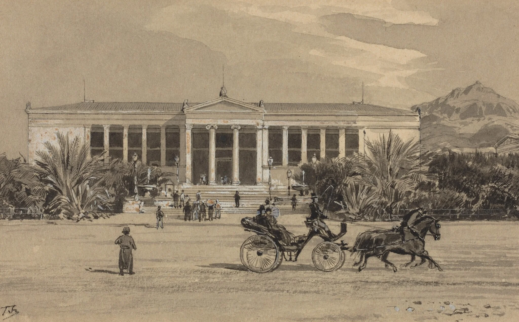 University, by Themistocles von Eckenbrecher, ink, 1890