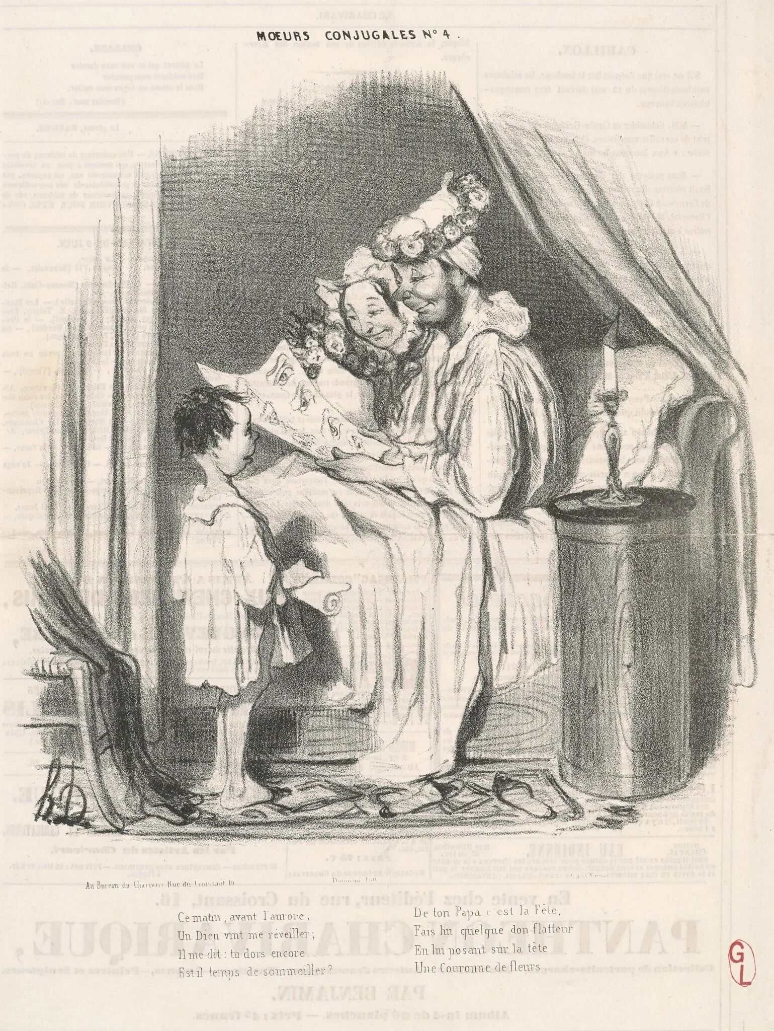 Ce matin avant l'aurore..., by Honoré Daumier, ink, 1839