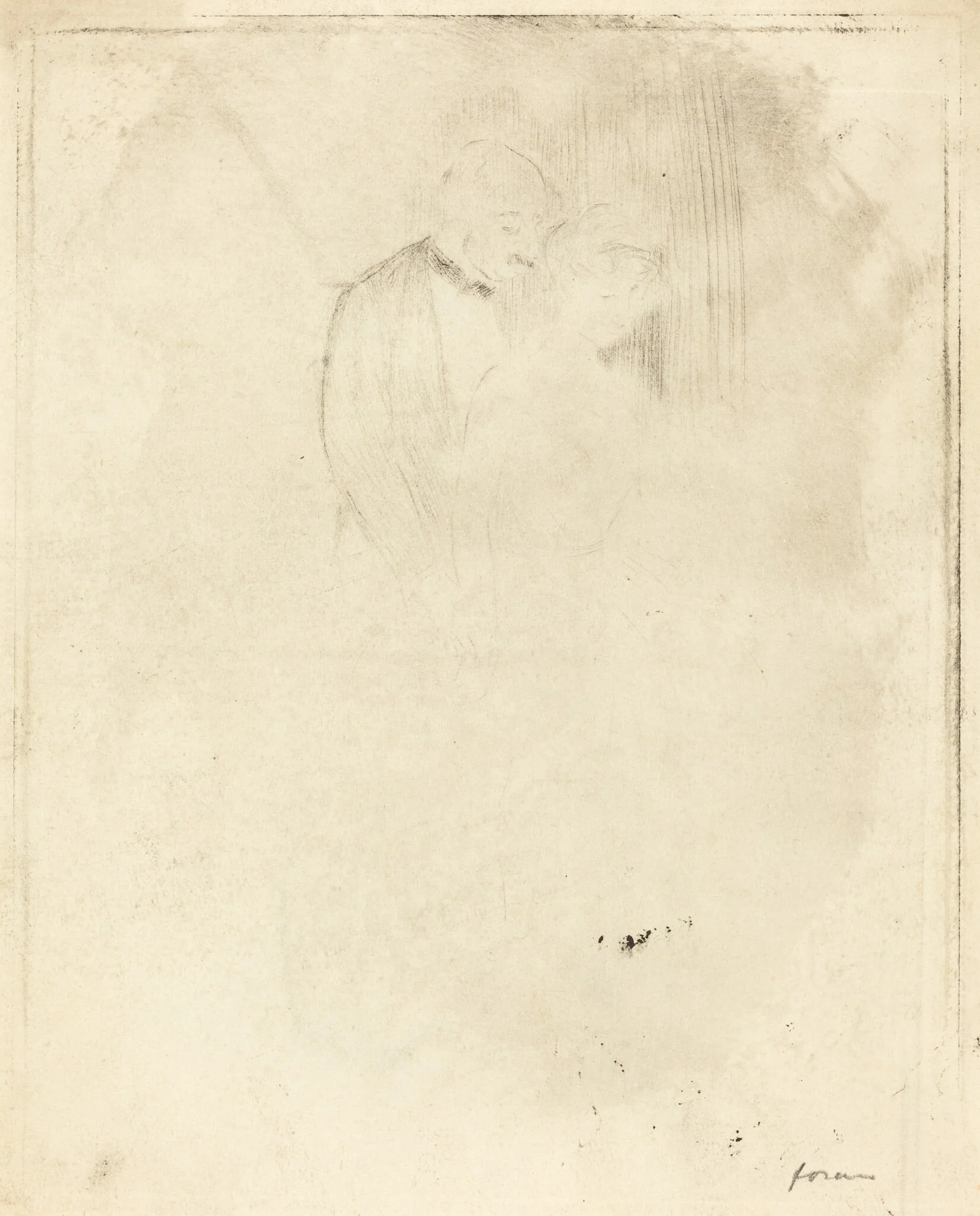 Déclaration d'amour (Declaration of Love), by Jean-Louis Forain, ink, 1880