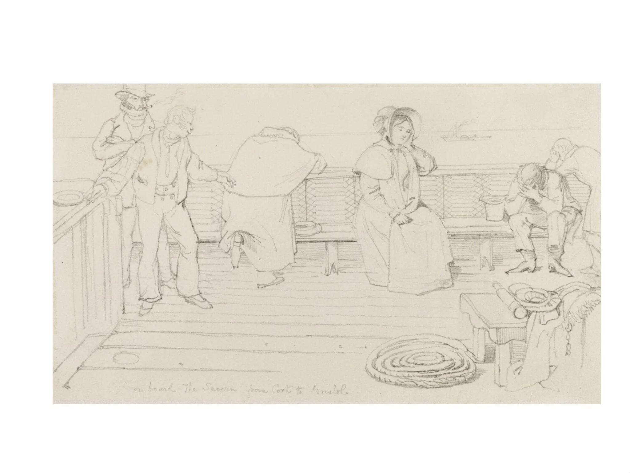 On board the severn from Cork to Bristol, by Daniel Maclise, 1825