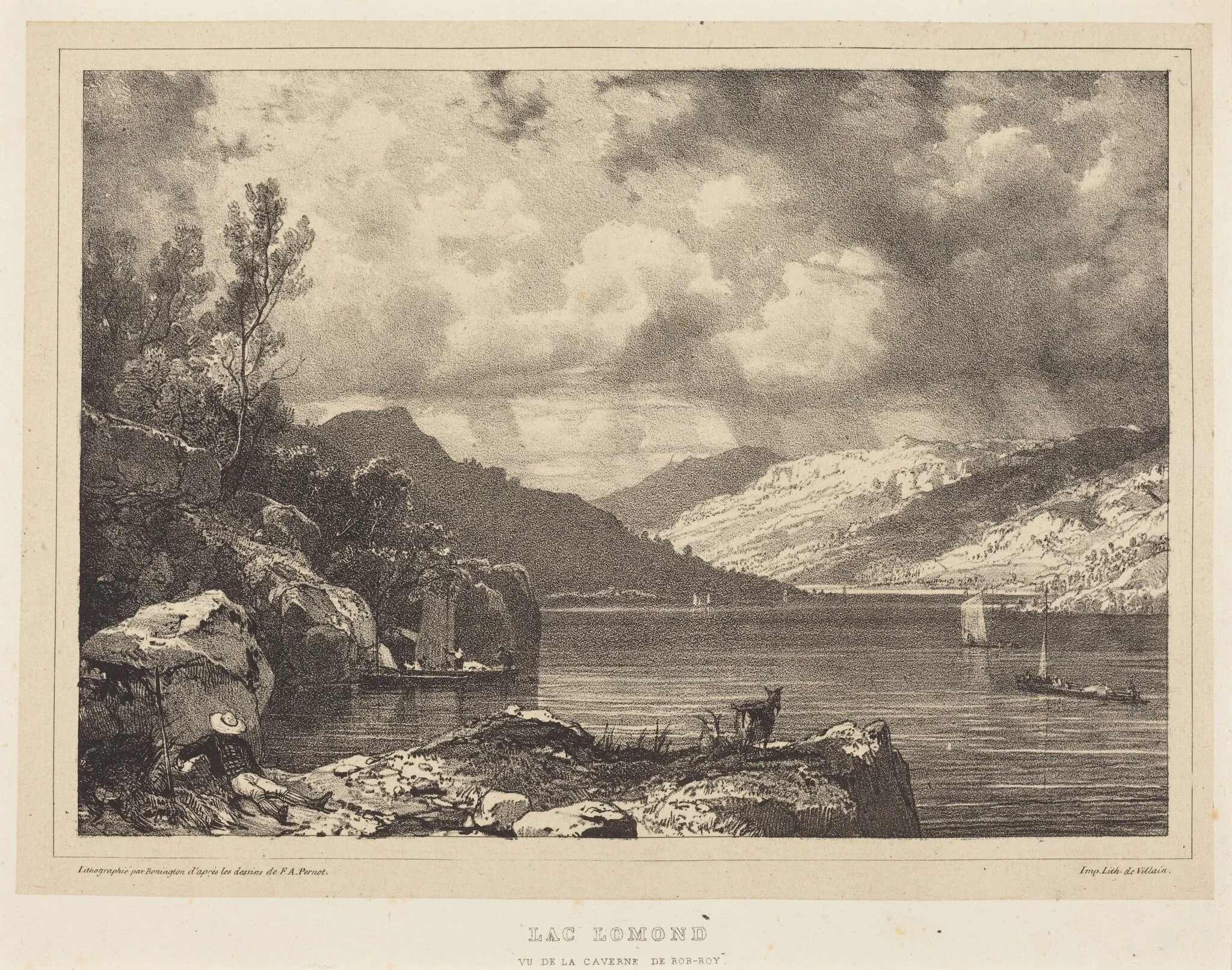 Lac Lomond, by Richard Parkes Bonington, ink, 1826