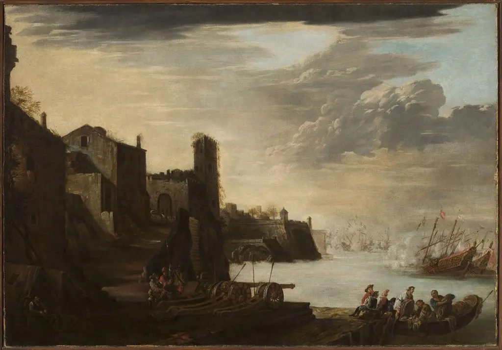 City defending against the attack of ships