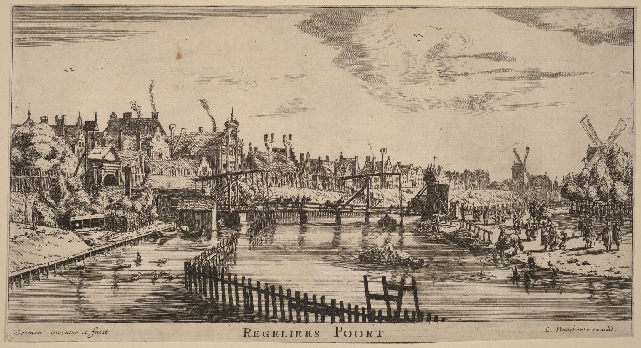 Reguliers Gate (Regeliers Poort), by Nooms, called Zeeman, Reinier, ink, 1645