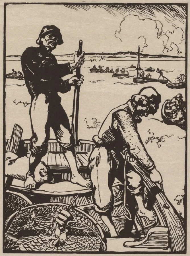 Shrimp Fishermen, by Auguste Lepère, 1895