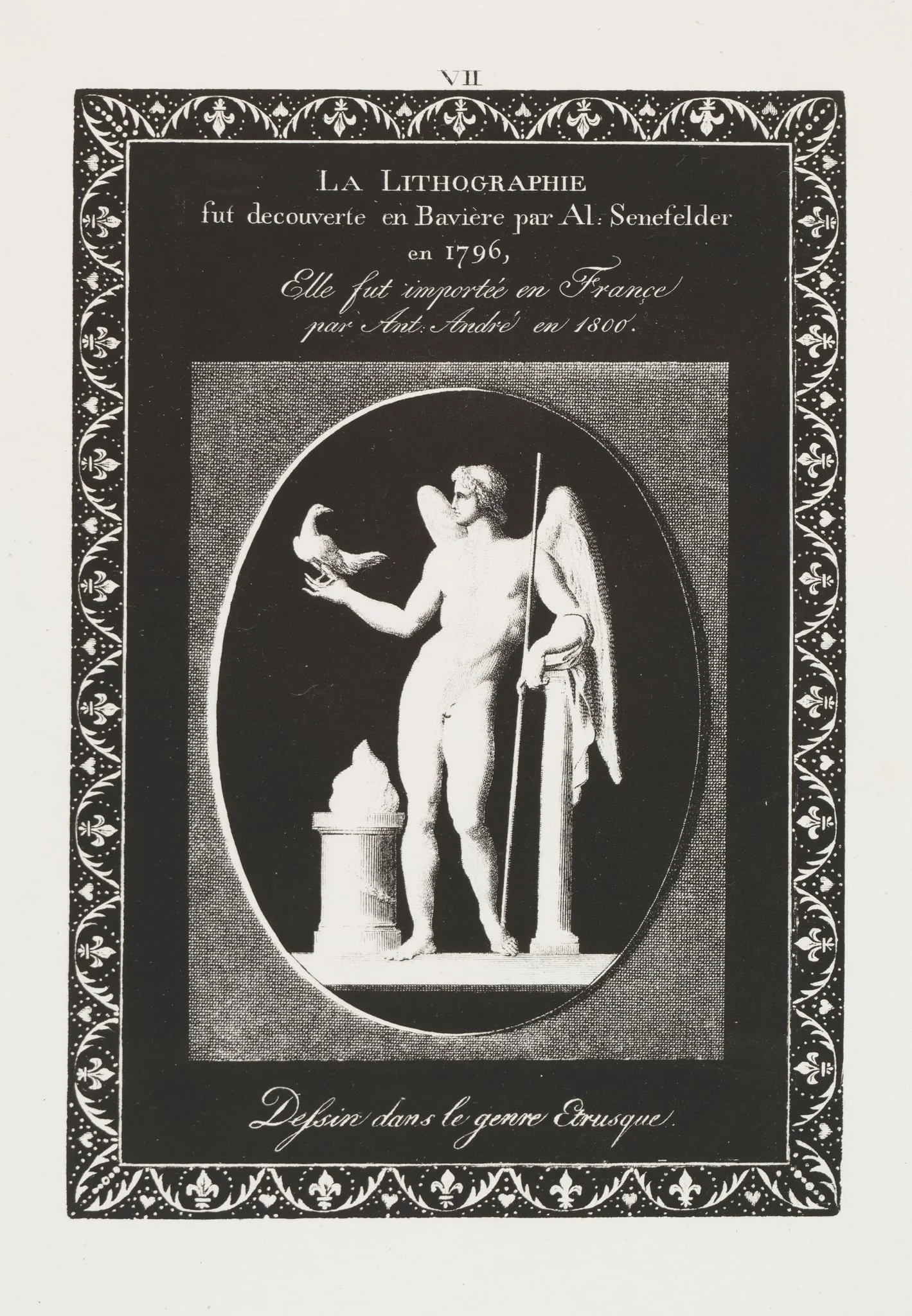Art of the Lithograph: Dedication Sheet, Plate VII, by Alois Senefelder, 1819