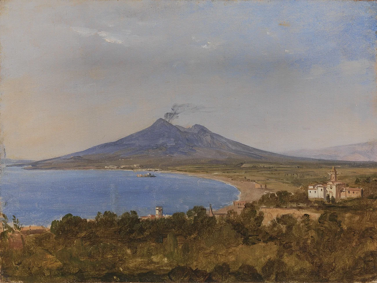 The Gulf of Naples with Vesuvius, by Franz Ludwig Catel, oil, 1850