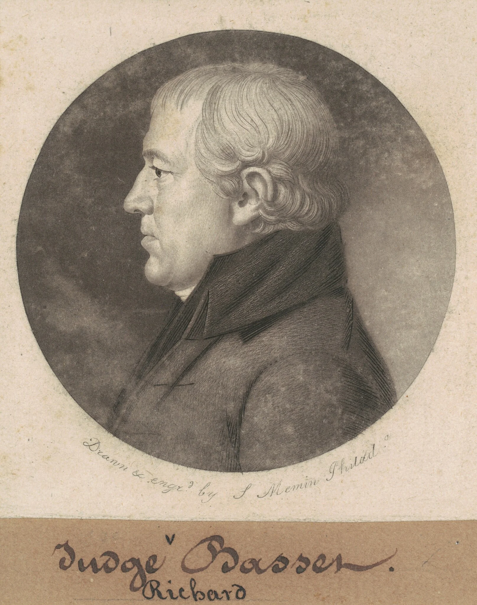 Richard Bassett, by Charles Balthazar Julien Févret de Saint-Mémin, ink, 1802