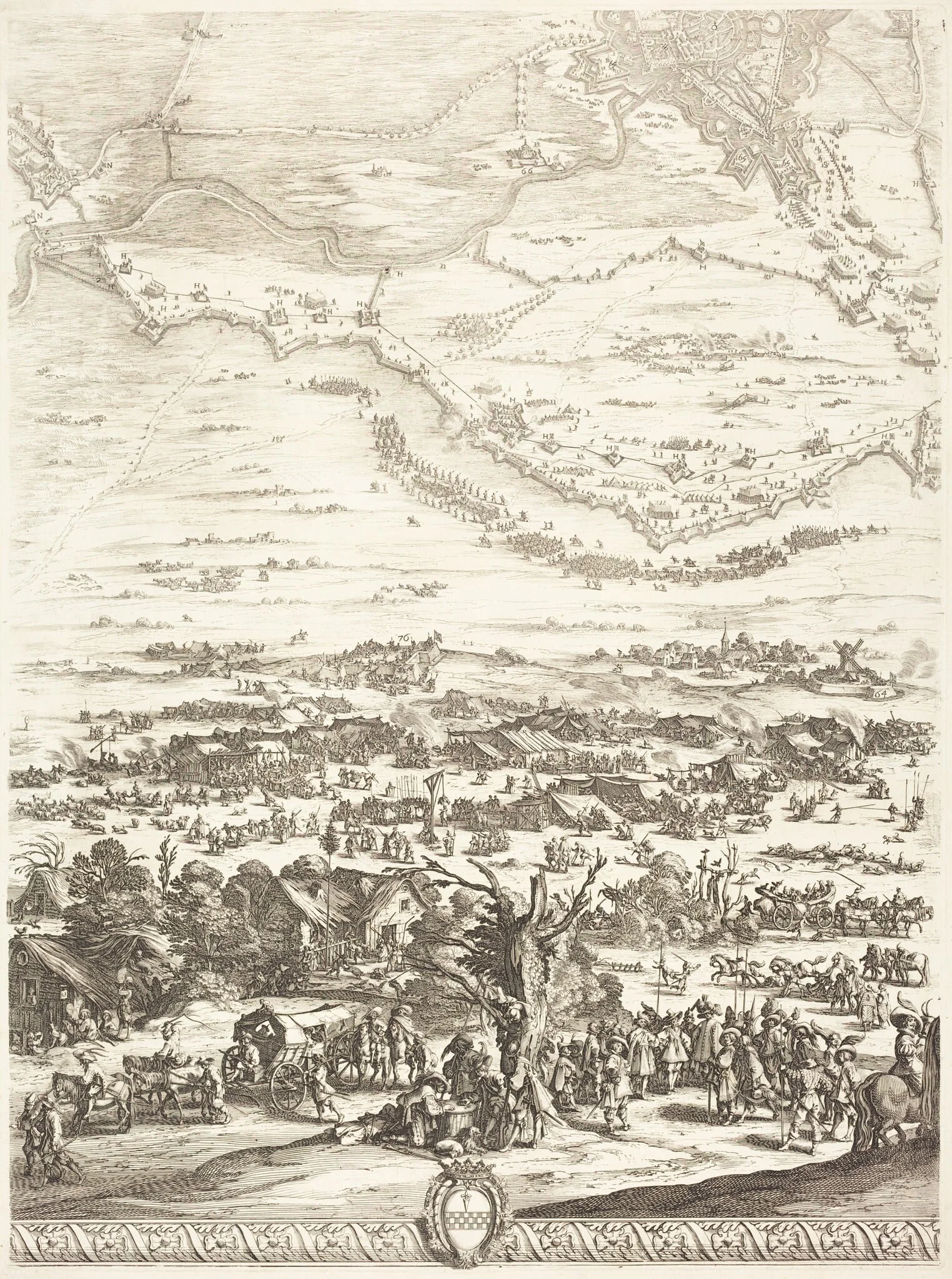 The Siege of Breda [plate 5 of 6], by Jacques Callot, ink, 1628