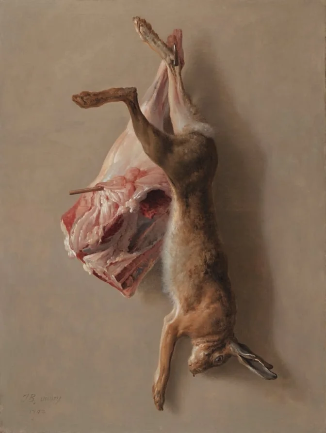 A Hare and a Leg of Lamb, by Jean-Baptiste Oudry, unspecified, 1742