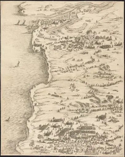The Siege of La Rochelle [plate 5 of 16;  set comprises 1952.8.97-112]
