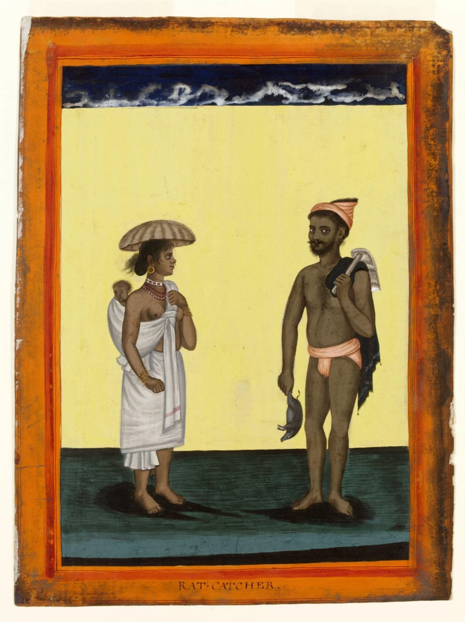 A rat-catcher and his wife, by Unknown, paint, 1770