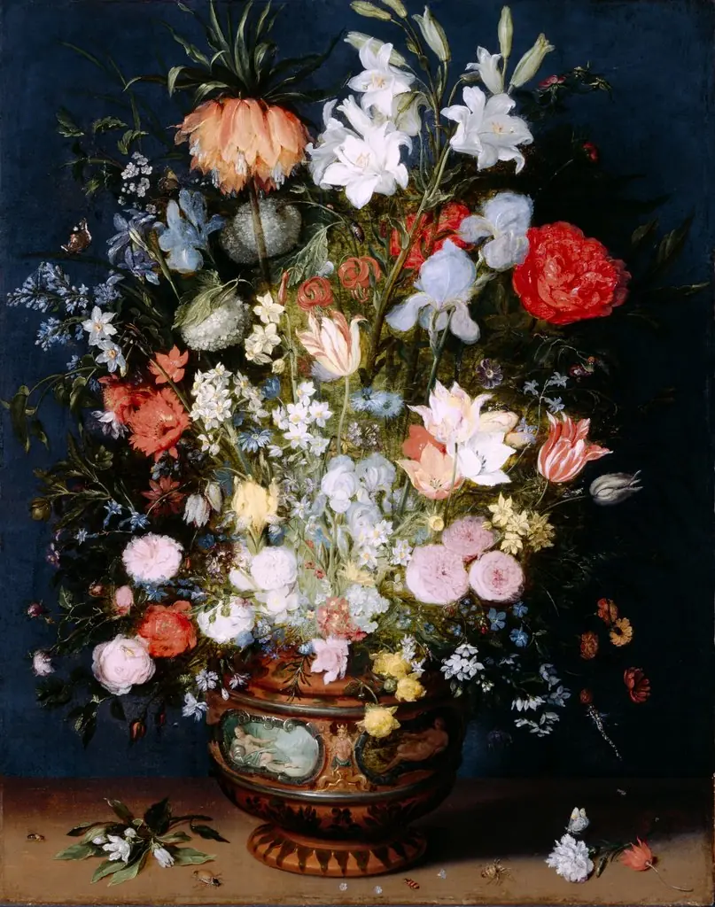 Bouquet of Flowers in a Ceramic Vase