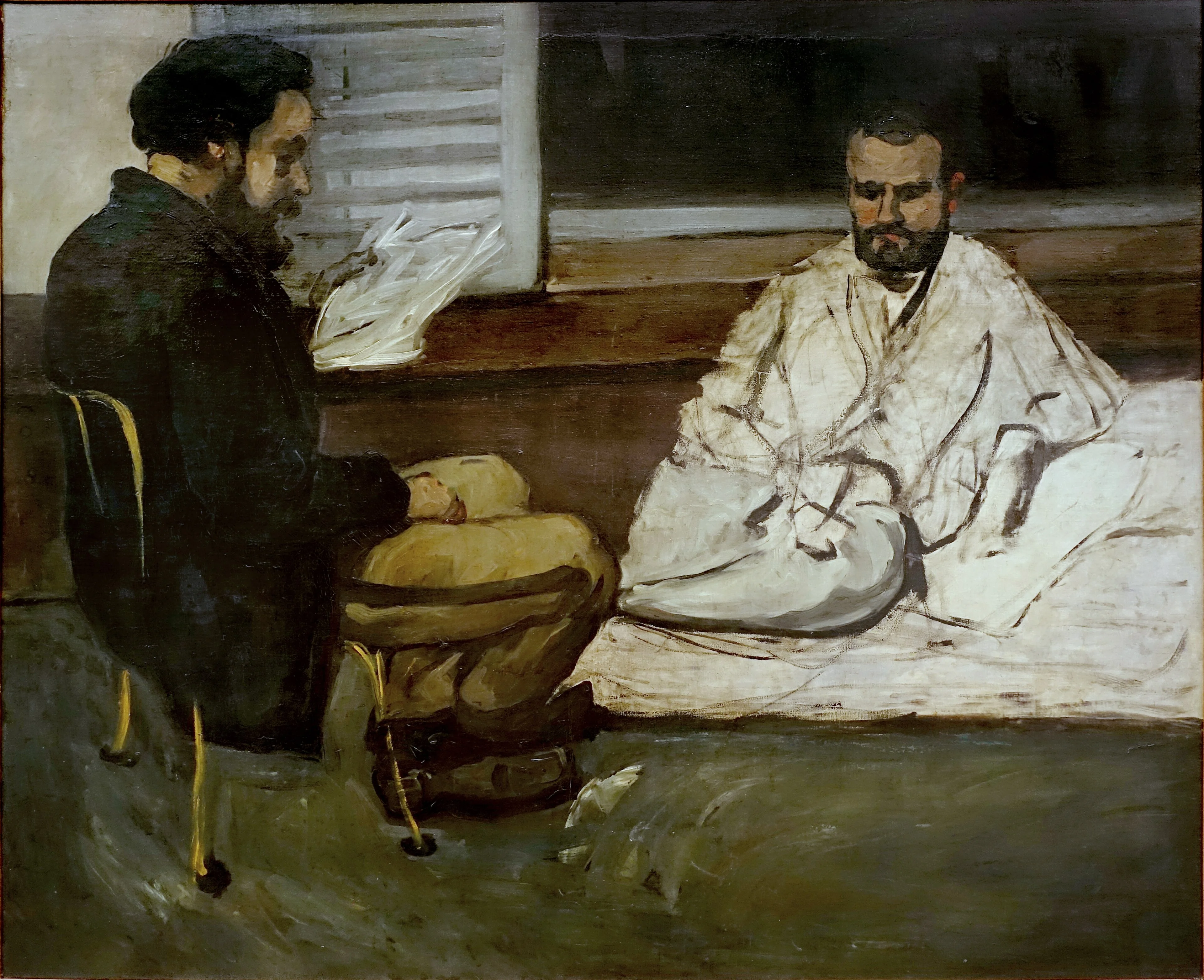 Paul Alexis lisant à Émile Zola (Paul Alexis Reading a Manuscript to Zola), by Paul Cezanne, oil, 1869