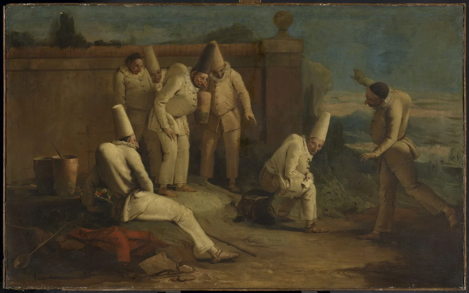 Polichinelle coupable, by Giovanni Battista Tiepolo, oil, 1740
