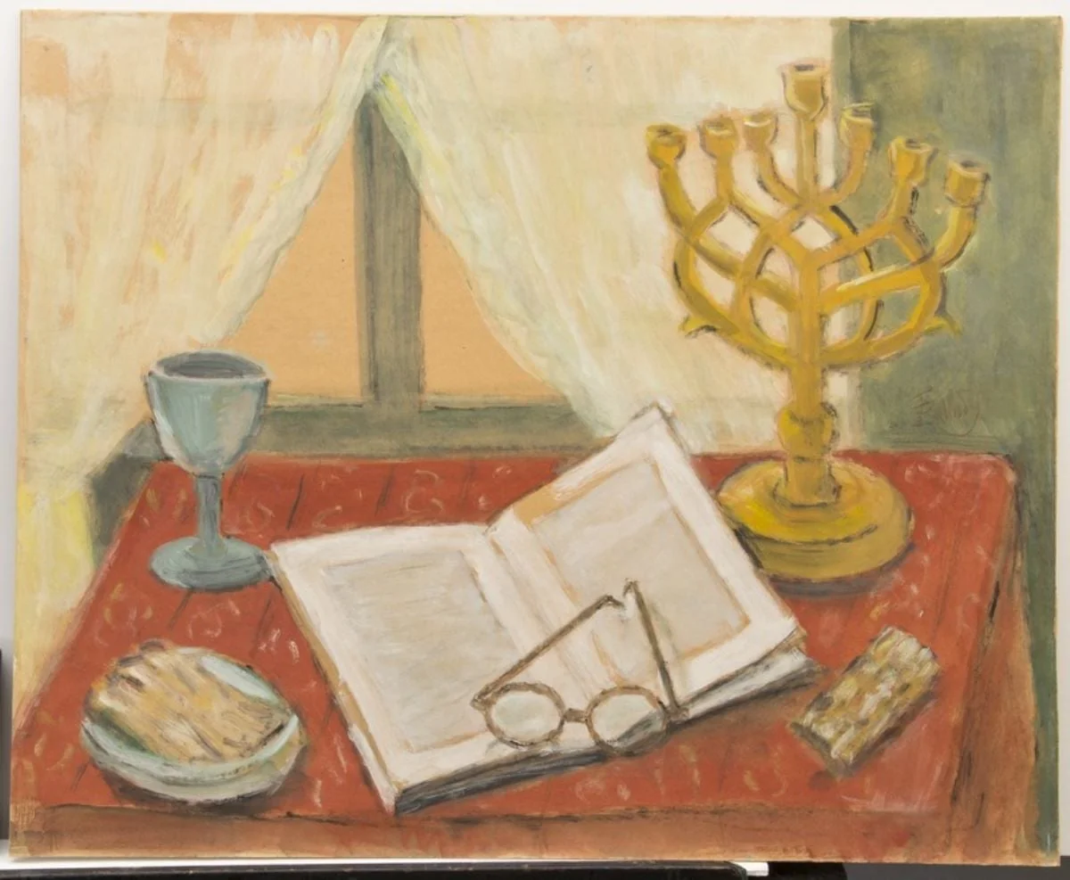 Natură statică cu candelabru și carte, by Theodor Pallady, 1921