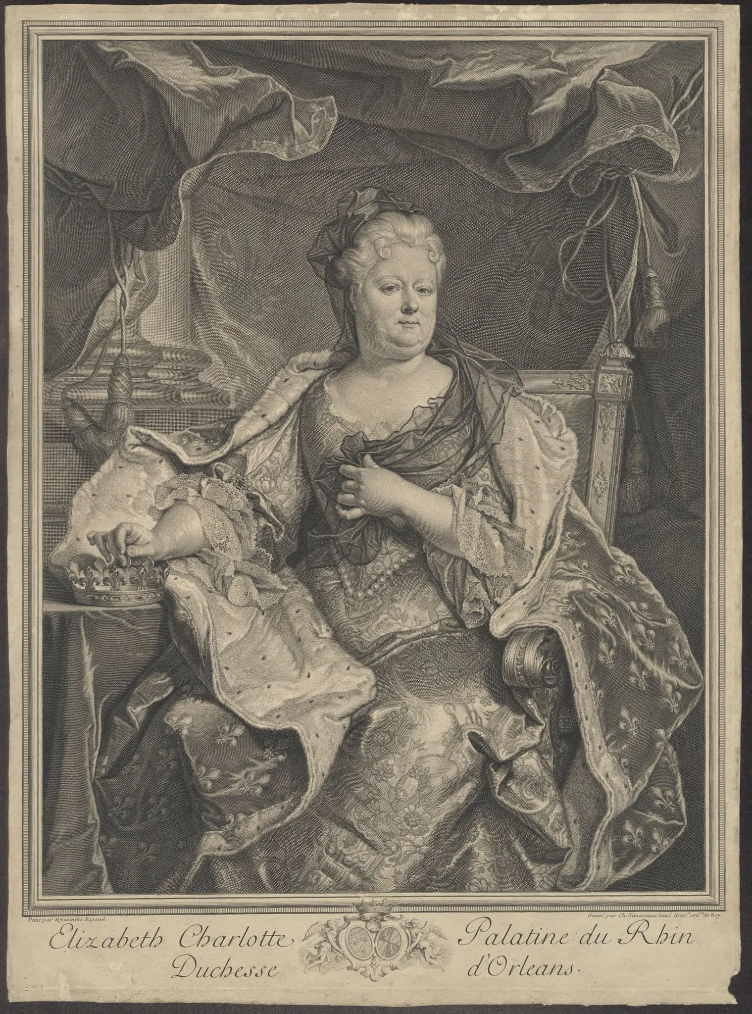 Portrait of Elizabeth Charlotte of the Palatinate, by Charles, Simonneau, unspecified, 1650