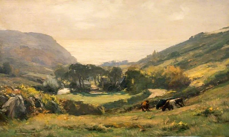 A Cornish Valley, by David Farquharson, oil, 1902